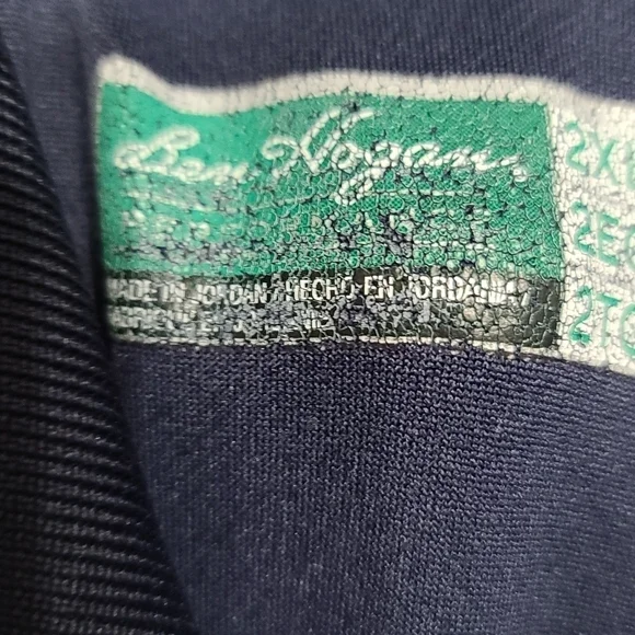 Ben Hogan Mens Golf Polo Shirt Navy Gray Aqua Button-Up Size 2XL EUC - Picture 6 of 6